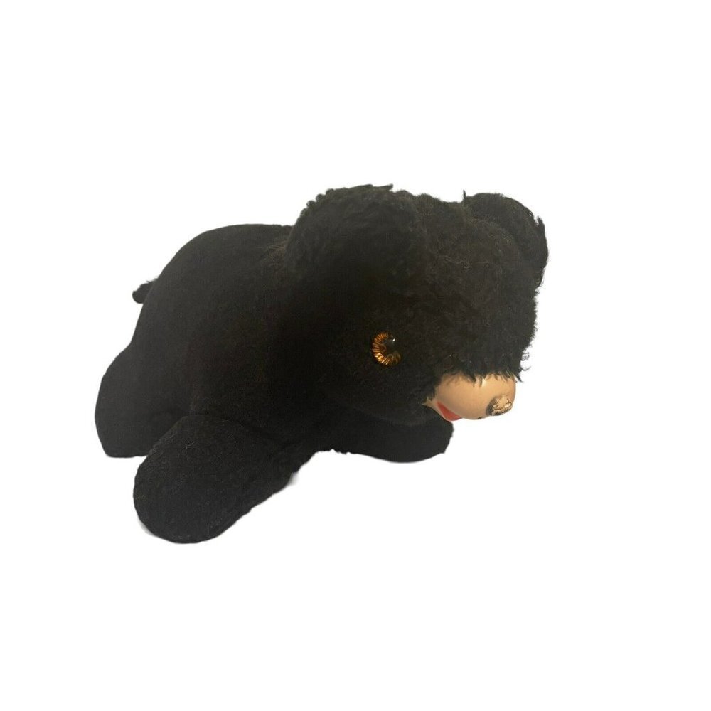 Rubber Face Plush Black Bear Vintage Toy Stuffed Animal